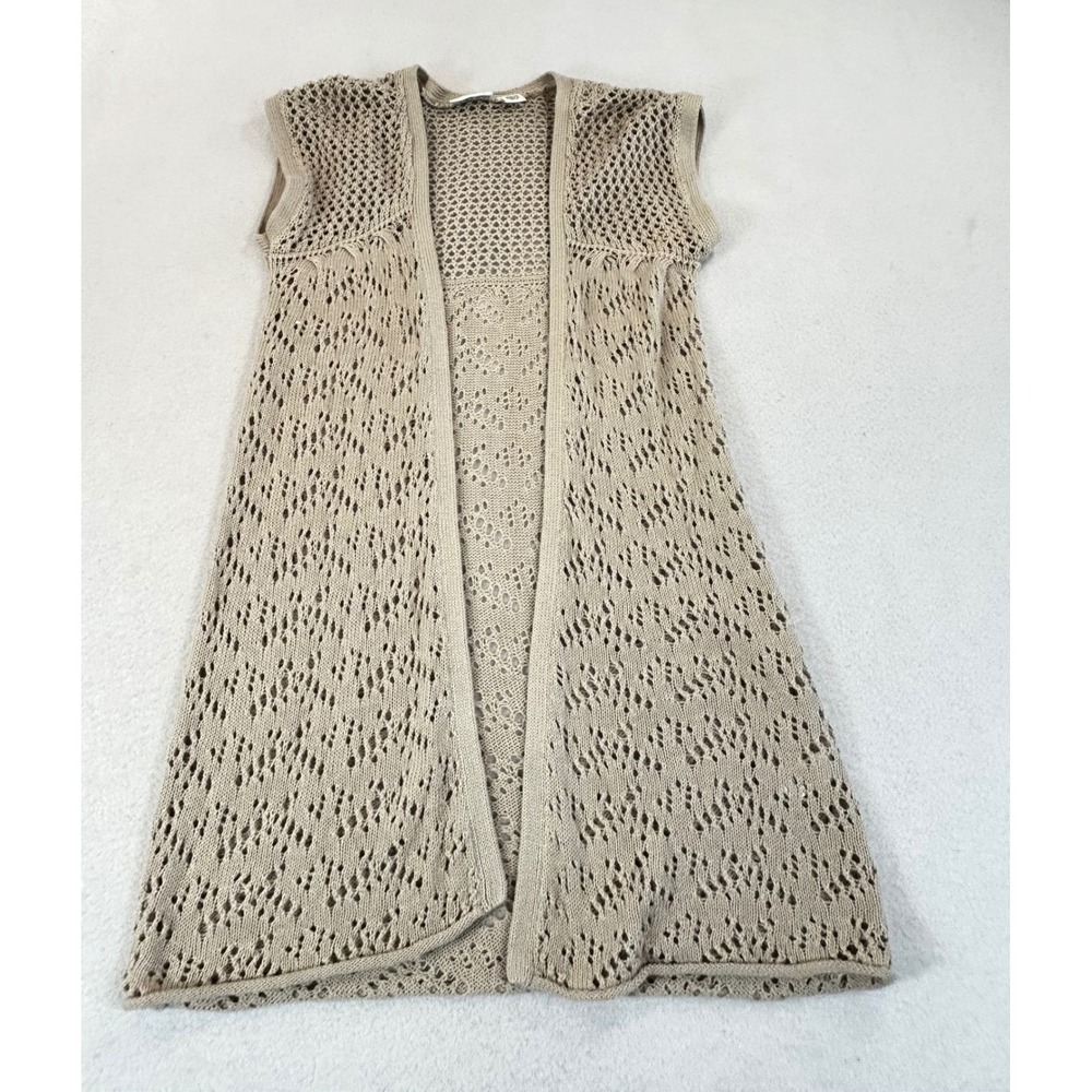 Cato Crochet Vest Girls M 8/10 Tan Boho 5187